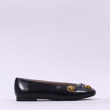Wonders Lulu Brooch Pump - Black Leather